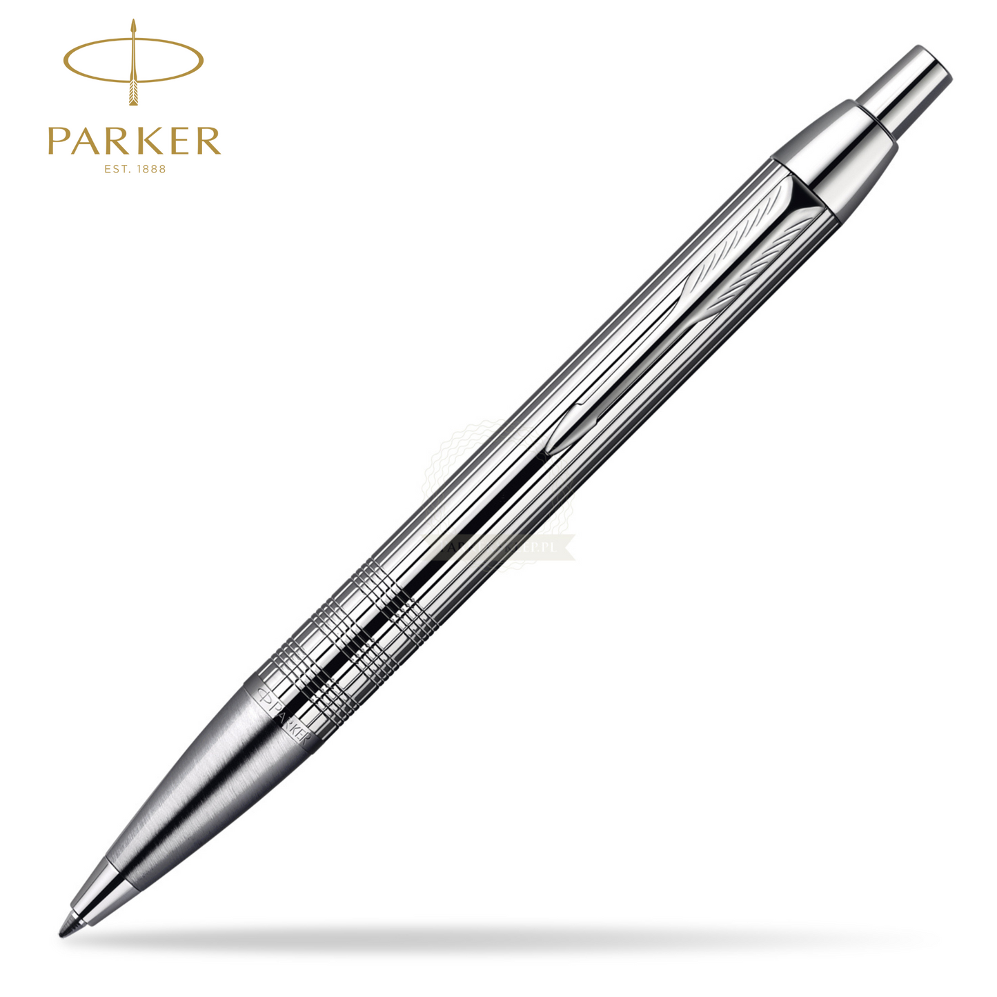 Parker IM Premium Shiny Chrome Metal Chiselled CT Ballpoint Pen